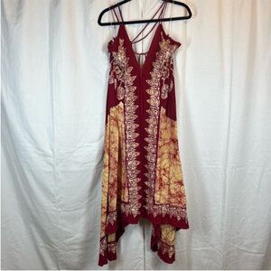 Advance apparels Cotton Blend Strappy tie dye Whimsy boho Sundress